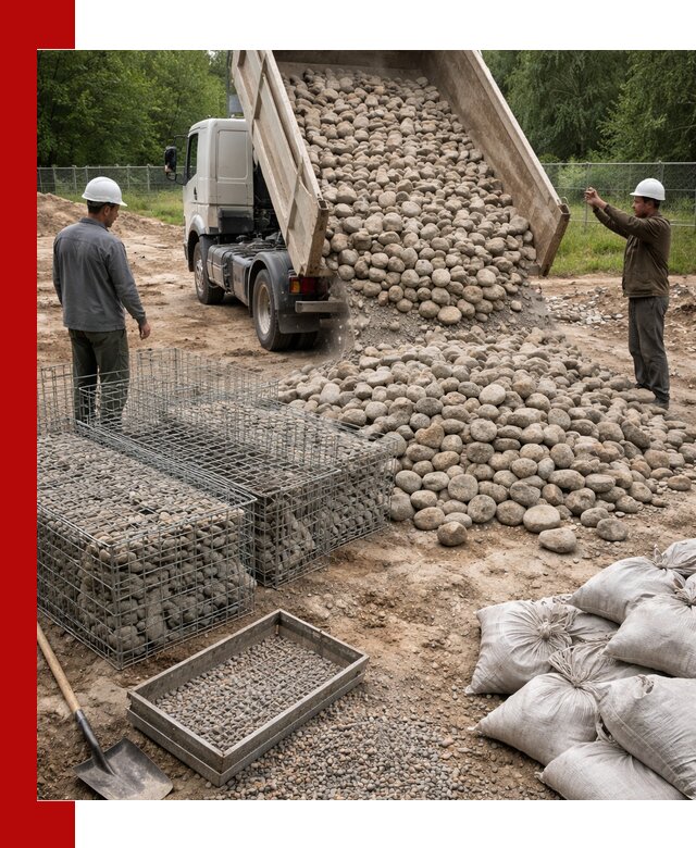 Камень для габионов фракция 70–151 в Майкопе