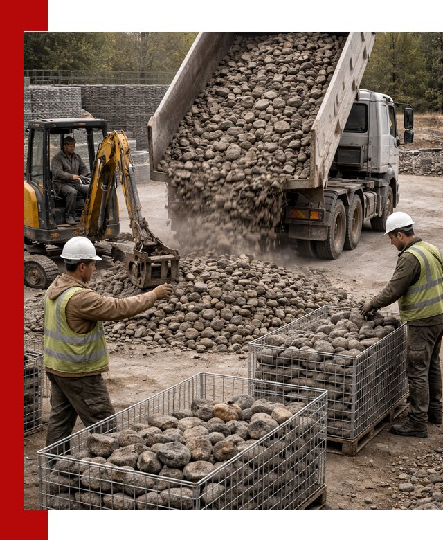 Камень для габионов фракция 100–201 в Майкопе